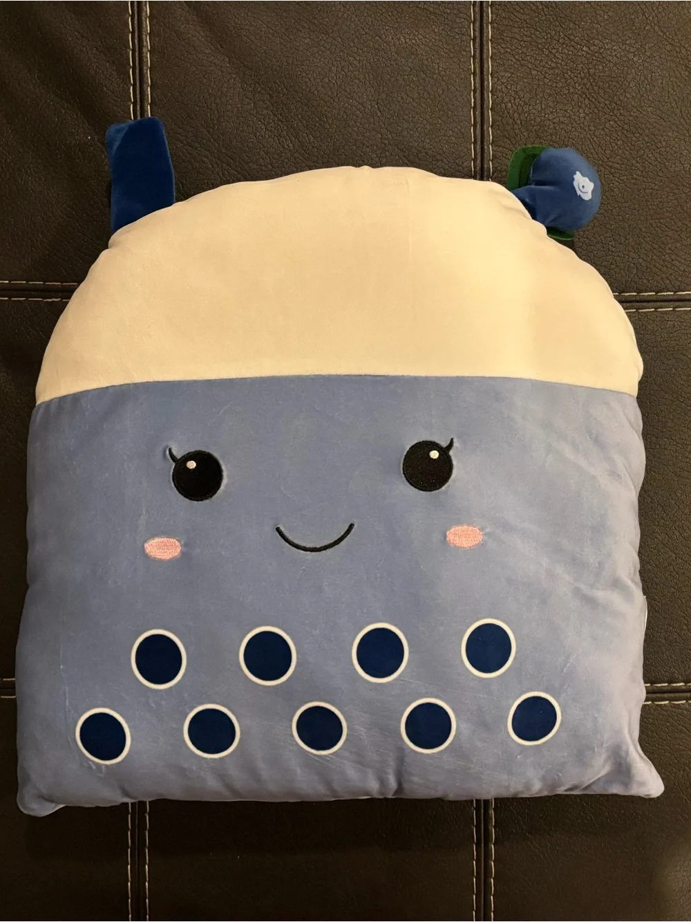 Blueberry Boba Throw Pillow